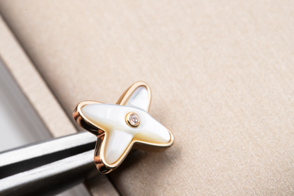 [Eterna Jewels]JEUX DE WHITE MOP ROSE GOLD DIAMOND EARRINGS