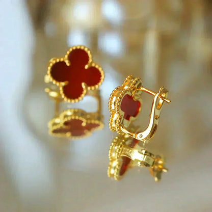 [Eterna Jewels]CLOVER MEDIUM 1 MOTIFS CARNELIAN  EARRINGS