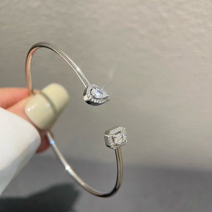 [Eterna Jewels]JONC FLEX MY TWIN TOI & MOI SILVER DIAMOND BRACELET
