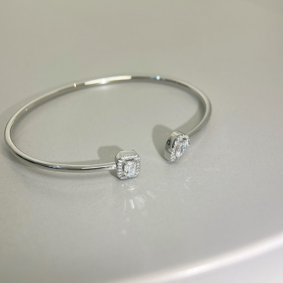 [Eterna Jewels]JONC FLEX MY TWIN TOI & MOI SILVER DIAMOND BRACELET