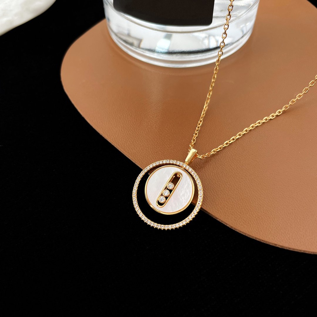 [Eterna Jewels]LUCKY MOVE MM NACRE BLANCHE DIAMOND NECKLACE