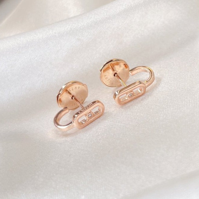 [Eterna Jewels]CREOLES MOVE UNO MINI 1 DIAMOND EARRINGS