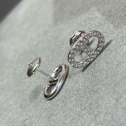 [Eterna Jewels]HM FULL DIAMOND PIG NOSE STUD EARRINGS