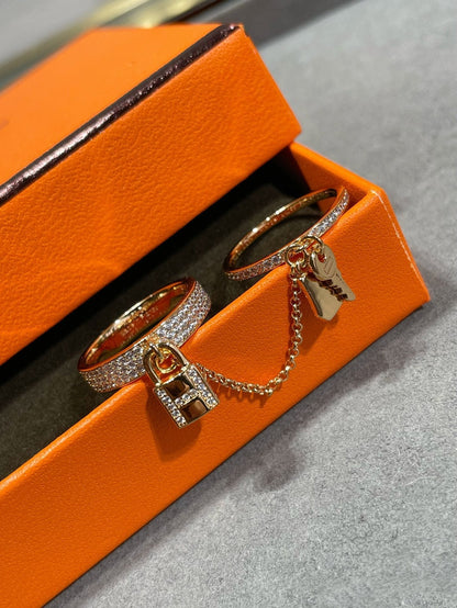 [Eterna Jewels]HM KELLY CLOCHETTE DOUBLE RING IN  WITH DIAMONDS