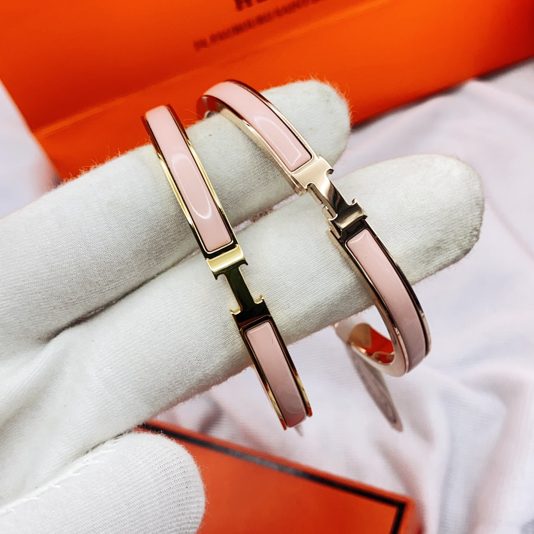 [Eterna Jewels]CLASSIC HM CLIC  PINK 8MM ENAMEL BRACELET