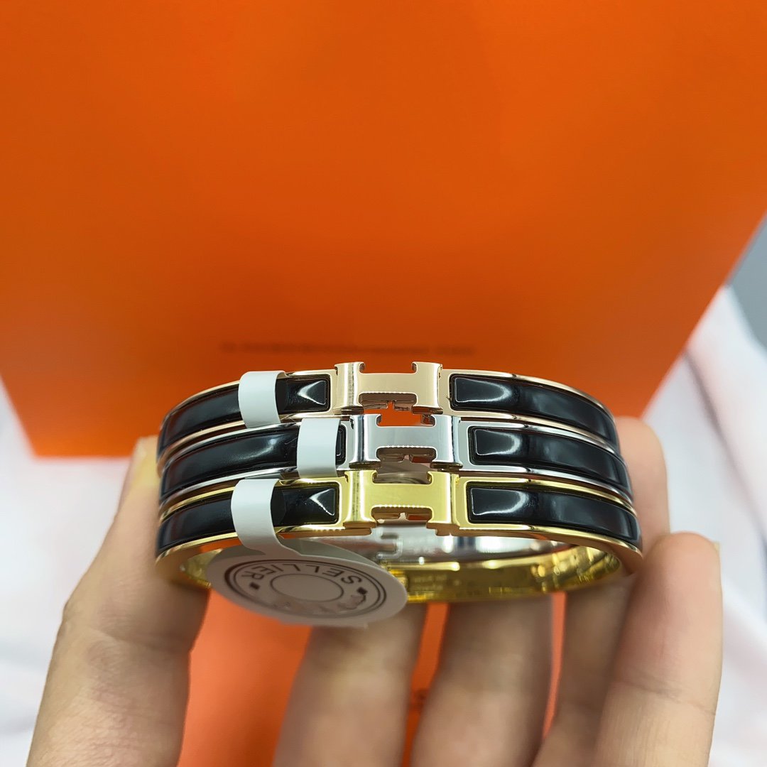 [Eterna Jewels]CLASSIC HM CLIC BLACK 8MM ENAMEL BRACELET