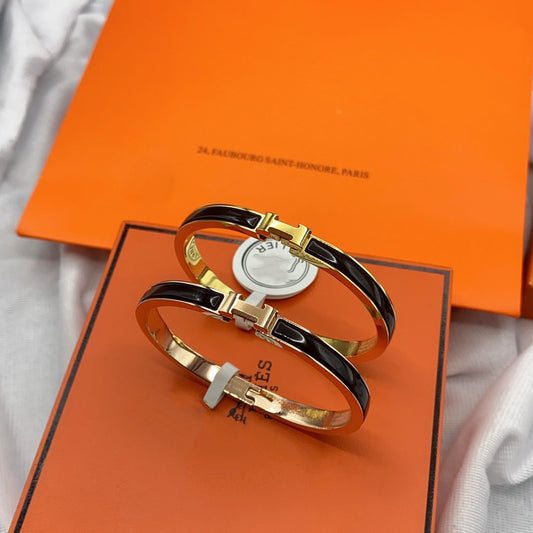 [Eterna Jewels]CLASSIC HM CLIC BLACK 8MM ENAMEL BRACELET