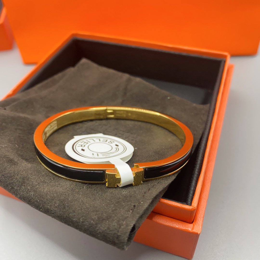 [Eterna Jewels]CLASSIC HM CLIC BLACK 8MM ENAMEL BRACELET