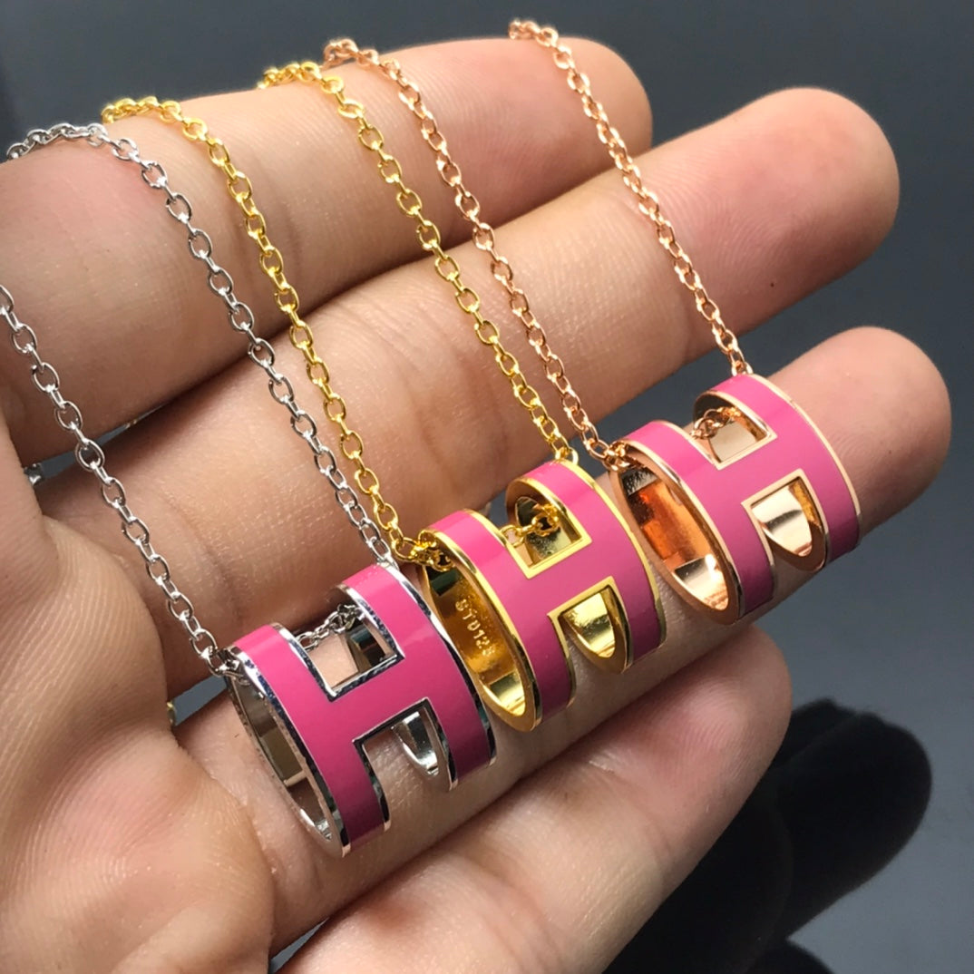 [Eterna Jewels]H NECKLACE PINK