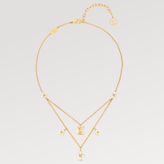 [Eterna Jewels]FLOWERGRAM GOLD MOP DOUBLE ROW NECKLACE