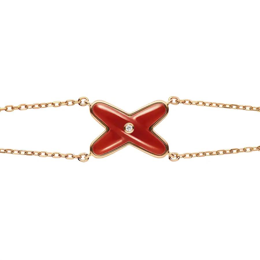 [Eterna Jewels]JEUX BRACELET CARNELIAN PINK GOLD 1 DIAMOND