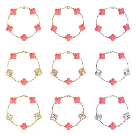 [Eterna Jewels] CLOVER 5 MOTIFS  PINK MOP BRACELET COLLECTION