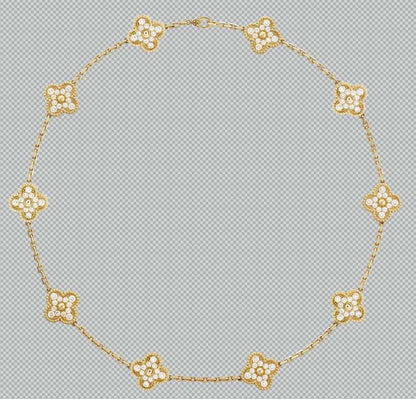 [Eterna Jewels Jewelry]CLOVER 10 MOTIFS  Gold Diamond  NECKLACE