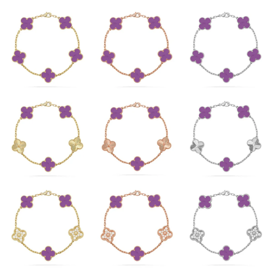 [Eterna Jewels] CLOVER 5 MOTIF VIOLET BRACELET COLLECTION