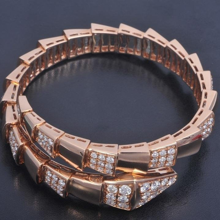 [Eterna Jewels]SERPENTI WIDE BRACELET PINK GOLD DIAMOND