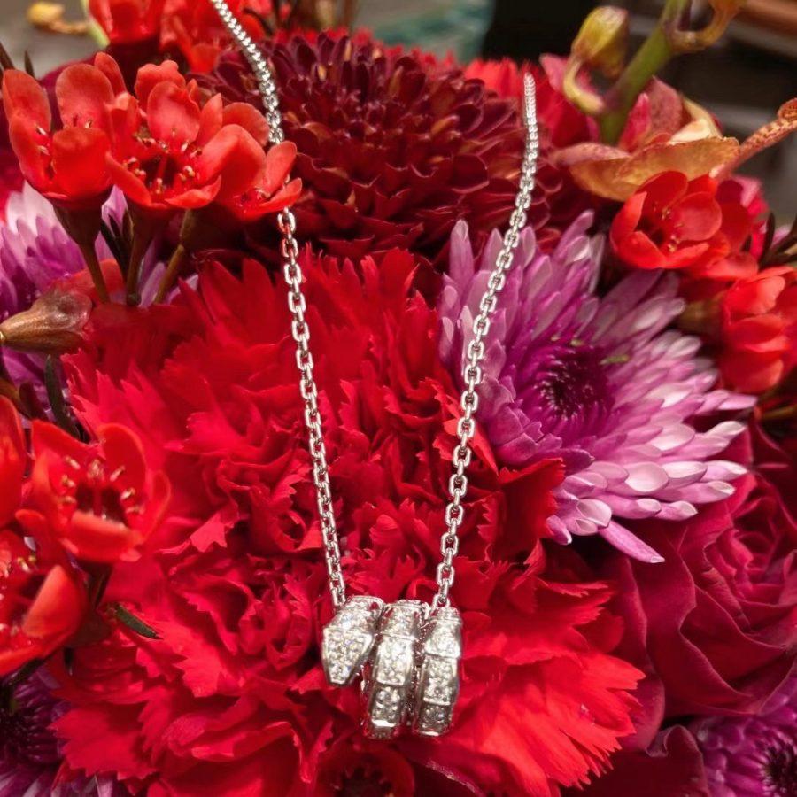 [Eterna Jewels]SERPENTI  NECKLACE DOUBLE RING DIAMOND