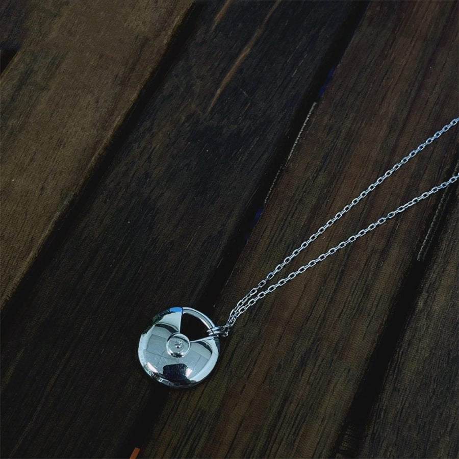 [Eterna Jewels]AMULETTE SILVER FULL DIAMOND NECKLACE