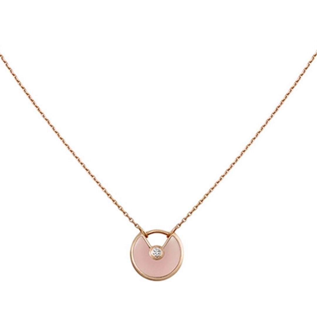 [Eterna Jewels]AMULETTE ROSE GOLD PINK MOP NECKLACE