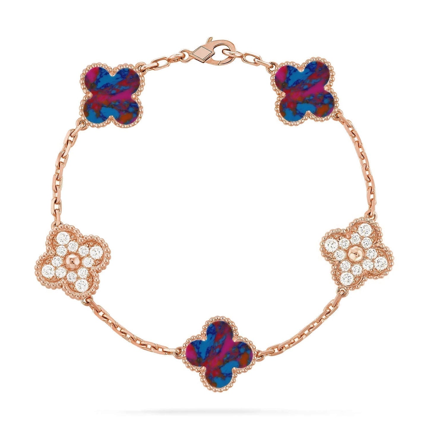 [Eterna Jewels]CLOVER 5 MOTIF COLOR GEMSTONES BRACELET COLLECTION