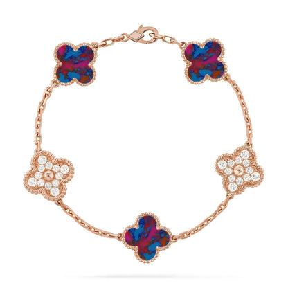 [Eterna Jewels]CLOVER 5 MOTIF COLOR GEMSTONES BRACELET COLLECTION