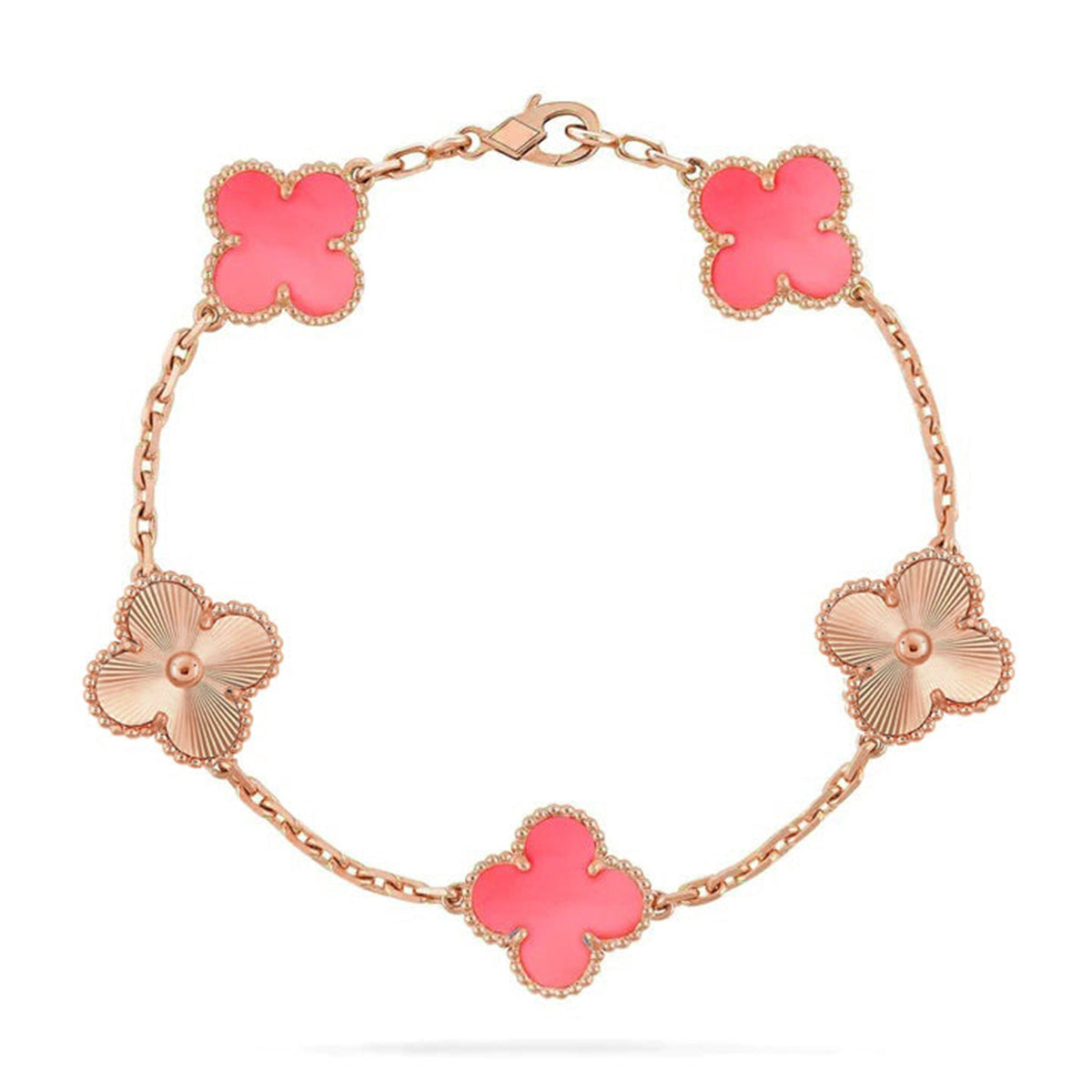 [Eterna Jewels] CLOVER 5 MOTIFS  PINK MOP BRACELET COLLECTION