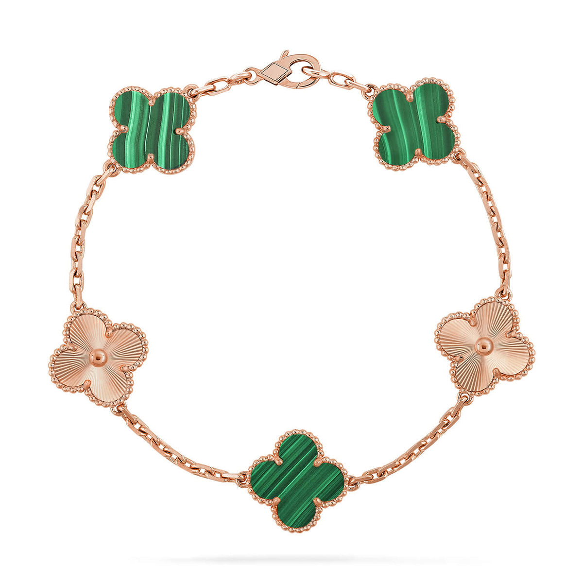 [Eterna Jewels] CLOVER 5 MOTIF MALACHITE BRACELET COLLECTION