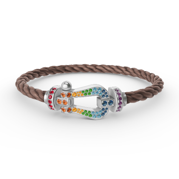 [Eterna Jewels]FORC LARGE HORSESHOE  COLORED DIAMOND BRACELET SILVER