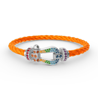 [Eterna Jewels]FORC LARGE HORSESHOE  COLORED DIAMOND BRACELET SILVER