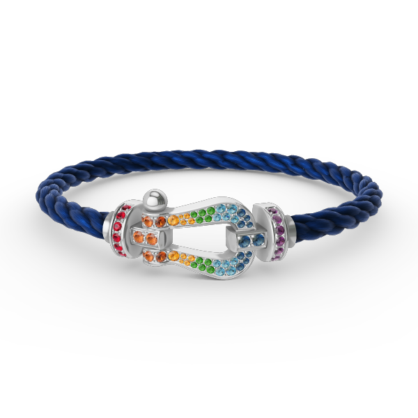 [Eterna Jewels]FORC LARGE HORSESHOE  COLORED DIAMOND BRACELET SILVER