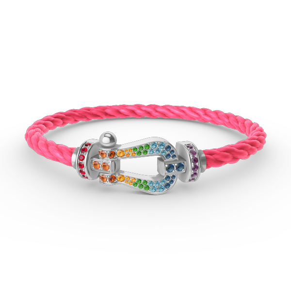 [Eterna Jewels]FORC LARGE HORSESHOE  COLORED DIAMOND BRACELET SILVER