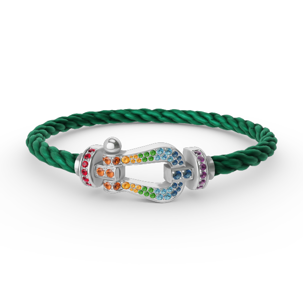 [Eterna Jewels]FORC LARGE HORSESHOE  COLORED DIAMOND BRACELET SILVER