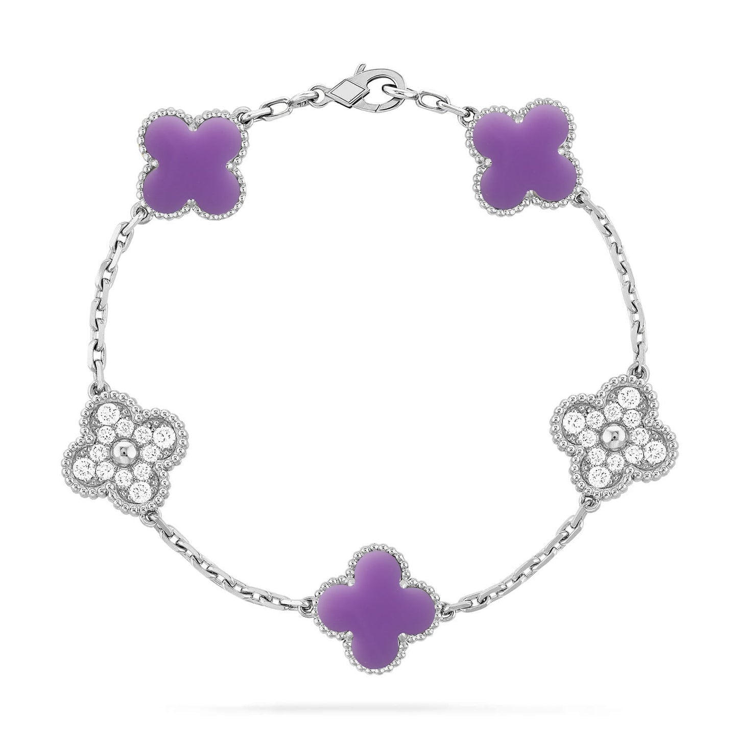 [Eterna Jewels]CLOVER 5 MOTIF LIGHT PURPLE BRACELET COLLECTION