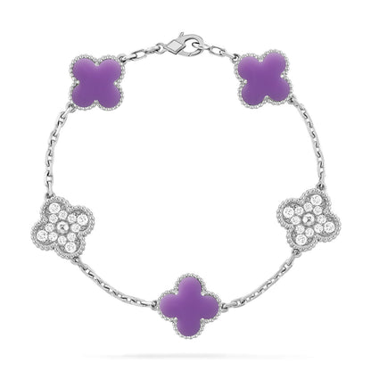 [Eterna Jewels]CLOVER 5 MOTIF LIGHT PURPLE BRACELET COLLECTION