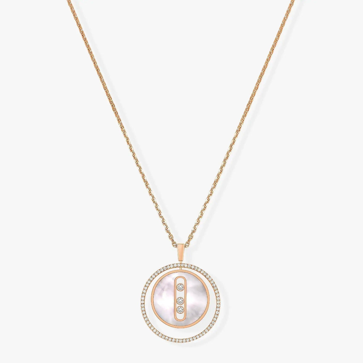 [Eterna Jewels]LUCKY MOVE MM NACRE BLANCHE DIAMOND NECKLACE
