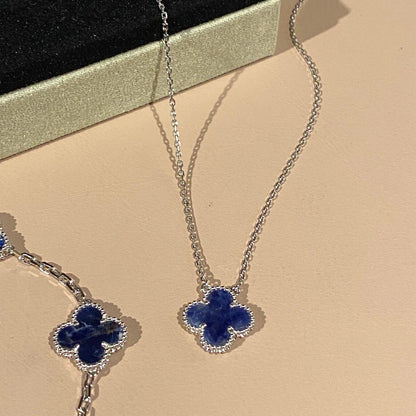 [Eterna Jewels]CLOVER 15MM PIETERSITE NECKLACE SILVER