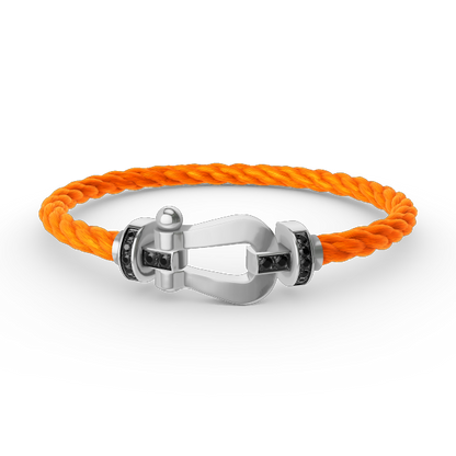 [Eterna Jewels]FORCE LARGE HORSESHOE BLACK DIAMOND BRACELET SILVER