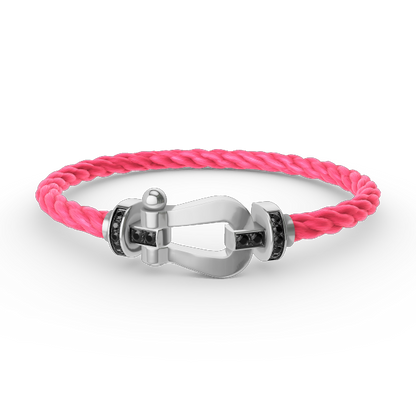 [Eterna Jewels]FORCE LARGE HORSESHOE BLACK DIAMOND BRACELET SILVER