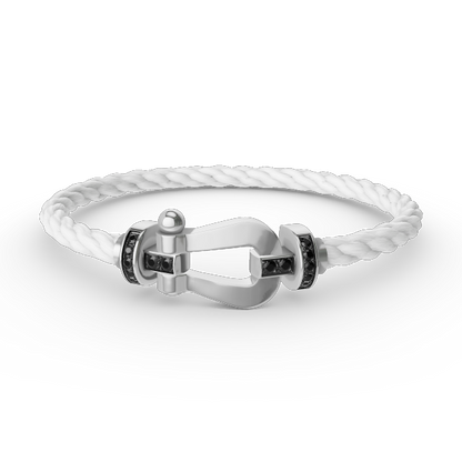 [Eterna Jewels]FORCE LARGE HORSESHOE BLACK DIAMOND BRACELET SILVER