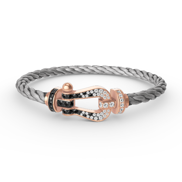 [Eterna Jewels]FORCE LARGE HORSESHOE BLACK WHITE DIAMOND BRACELET ROSE GOLD