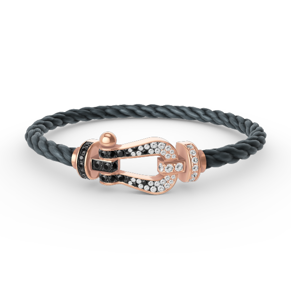 [Eterna Jewels]FORCE LARGE HORSESHOE BLACK WHITE DIAMOND BRACELET ROSE GOLD