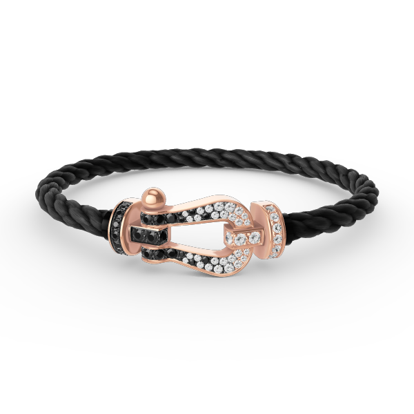 [Eterna Jewels]FORCE LARGE HORSESHOE BLACK WHITE DIAMOND BRACELET ROSE GOLD