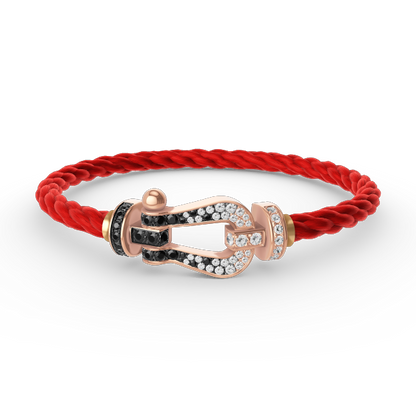 [Eterna Jewels]FORCE LARGE HORSESHOE BLACK WHITE DIAMOND BRACELET ROSE GOLD