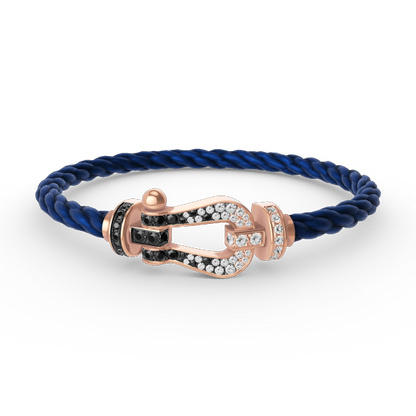 [Eterna Jewels]FORCE LARGE HORSESHOE BLACK WHITE DIAMOND BRACELET ROSE GOLD