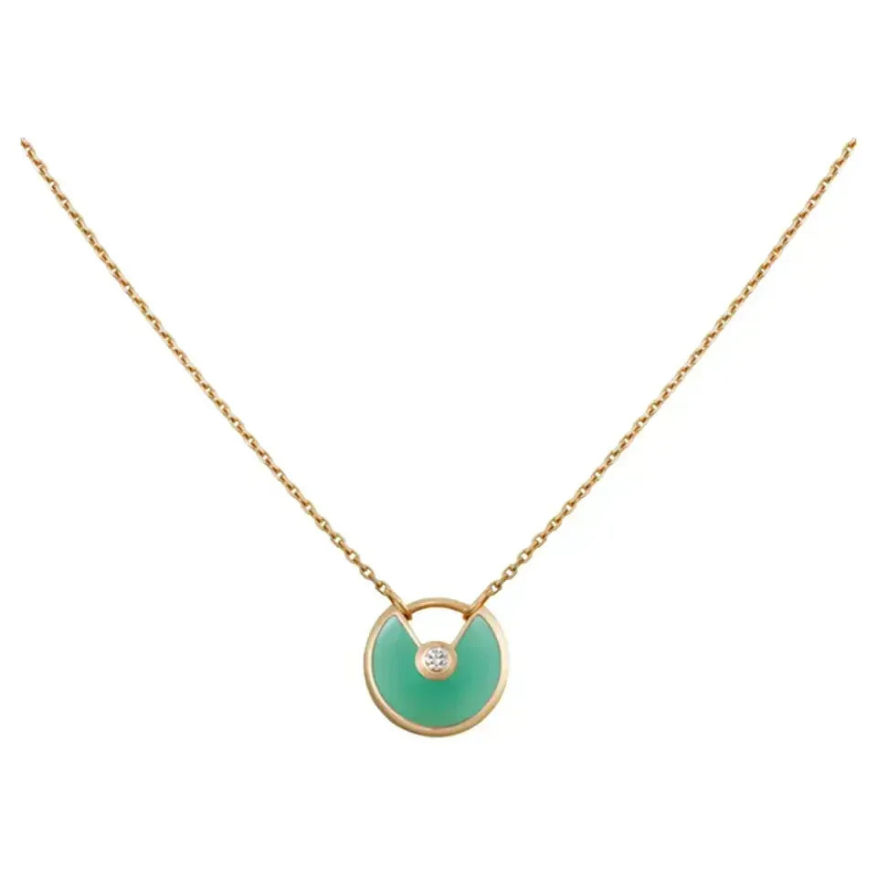 [Eterna Jewels]AMULETTE GOLD MALACHITE NECKLACE
