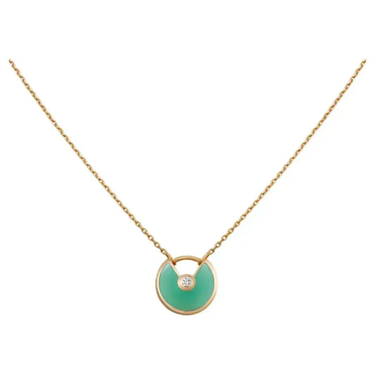 [Eterna Jewels]AMULETTE GOLD MALACHITE NECKLACE