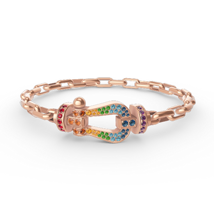 [Eterna Jewels]FORCE LARGE HORSESHOE CLASP  METAL BRACELET