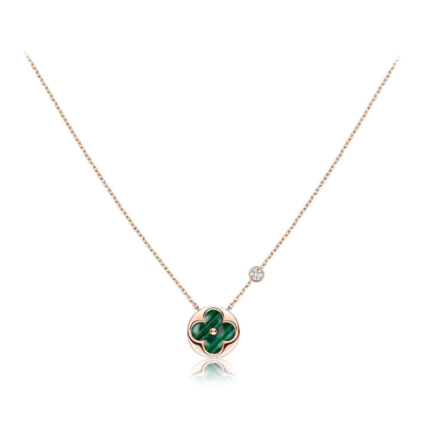 [Eterna Jewels]SUN PEDANT PINK GOLD 1 DIAMOND NECKLACE