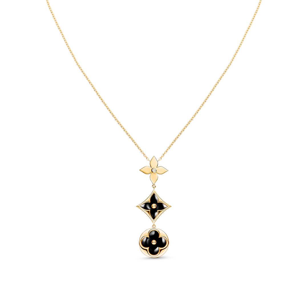 [Eterna Jewels]STAR AND SUN ONYX PINK GOLD NECKLACE