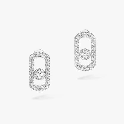 [Eterna Jewels]So Move Pave_-Set Diamond Earrings in Silver