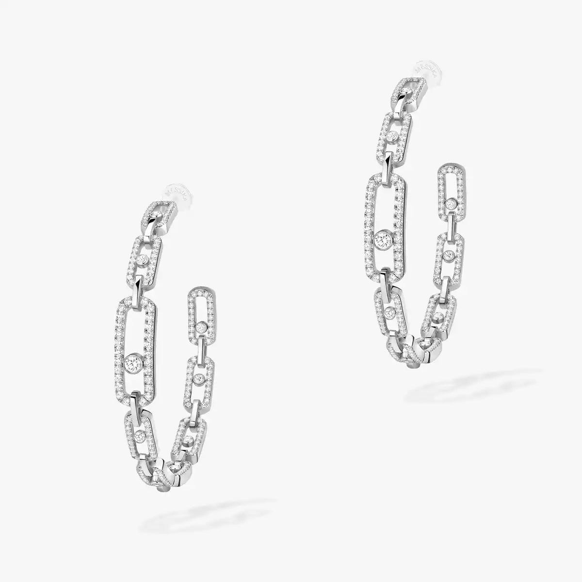 [[Eterna Jewels]Move Link Diamond Hoop Earrings